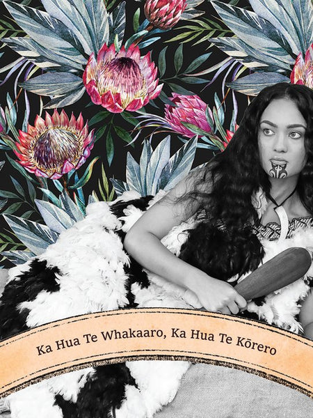 Maori Inpired Wahine Toa Folded Card by Maori Pakihi Owner Adrienne Whitewood