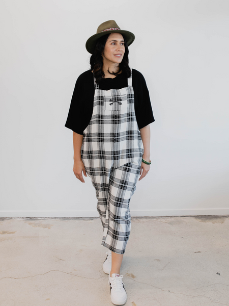 Tartan Overalls - Black & White