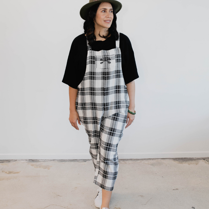 Tartan Overalls - Black & White