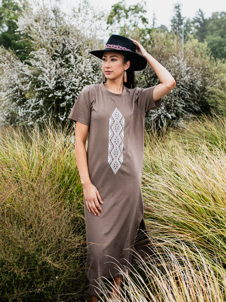 Waharua Kopito Long Tee Dress - Musk / S