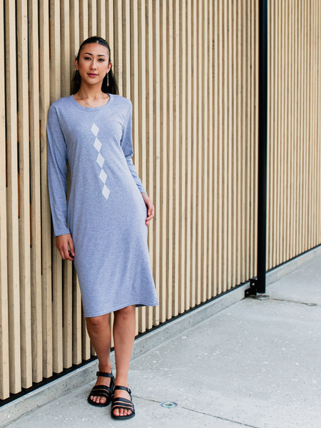 Whakarare Long Sleeve Dress - Grey