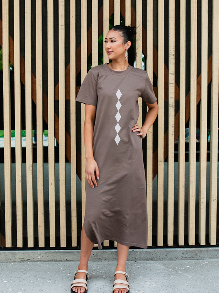 Whakarare Long Tee Dress - Musk / S