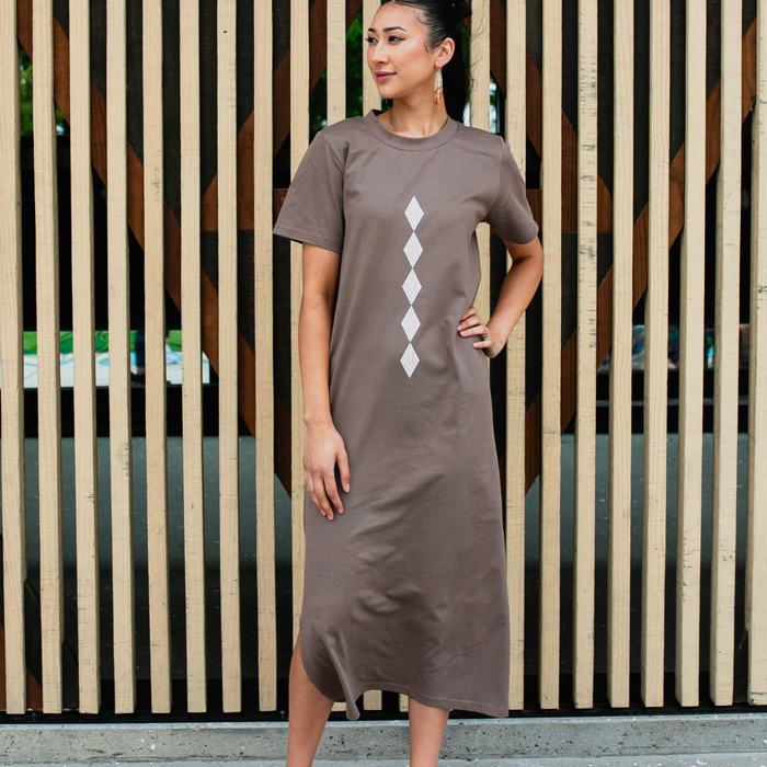 Whakarare Long Tee Dress - Musk / S