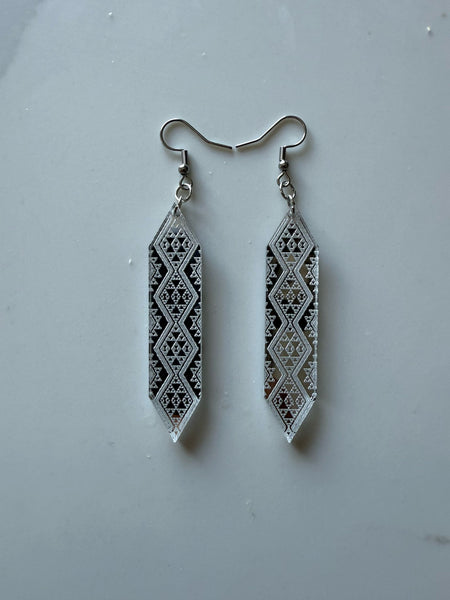 Silver Resin Waharua Kōpito Earrings