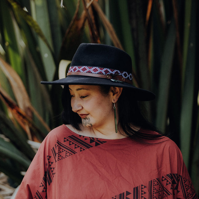 Short Brim Wool Hat - Black