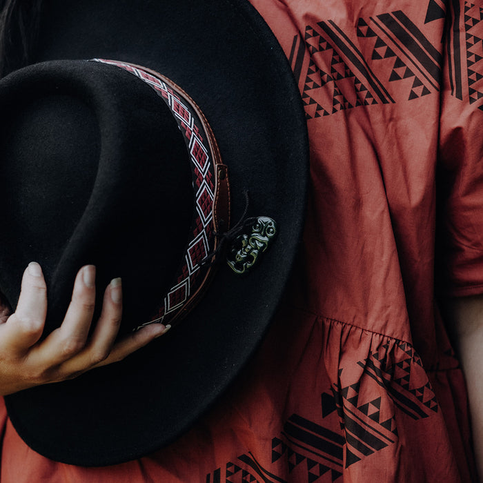 Short Brim Wool Hat - Black