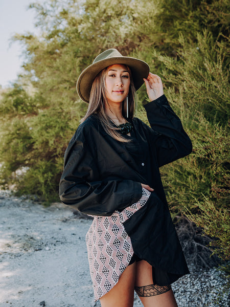 PRE ORDER Waharua Kōpito Cotton Button Shirt - Black