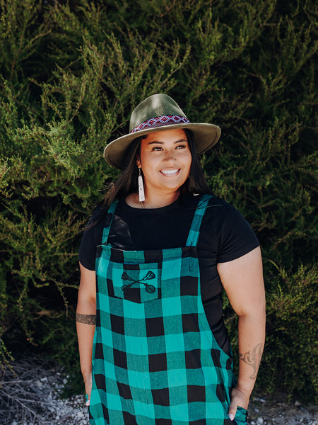 Tartan Overalls - Green & Black