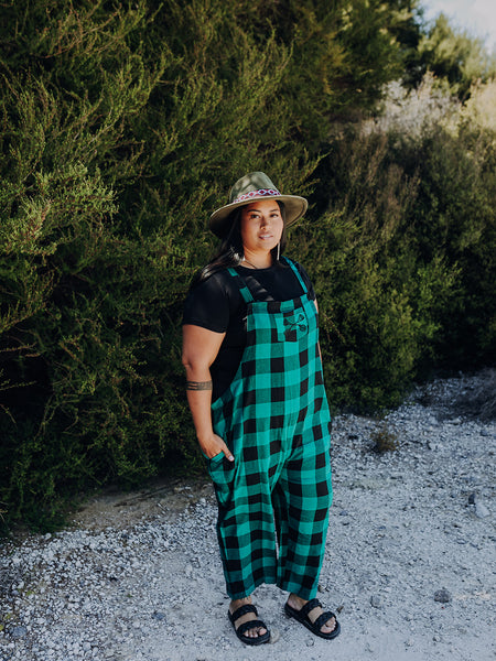 Tartan Overalls - Green & Black