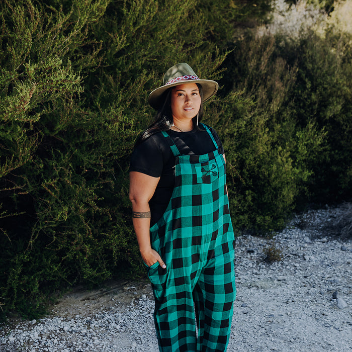 Tartan Overalls - Green & Black