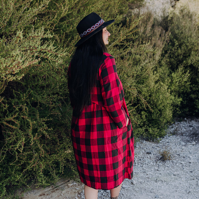 Rangitāmiro Tartan Dress - Red & Black