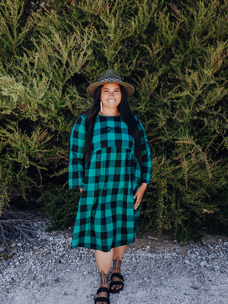 Tartan Pocket Dress - Green & Black