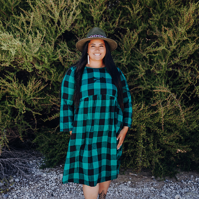 Tartan Pocket Dress - Green & Black