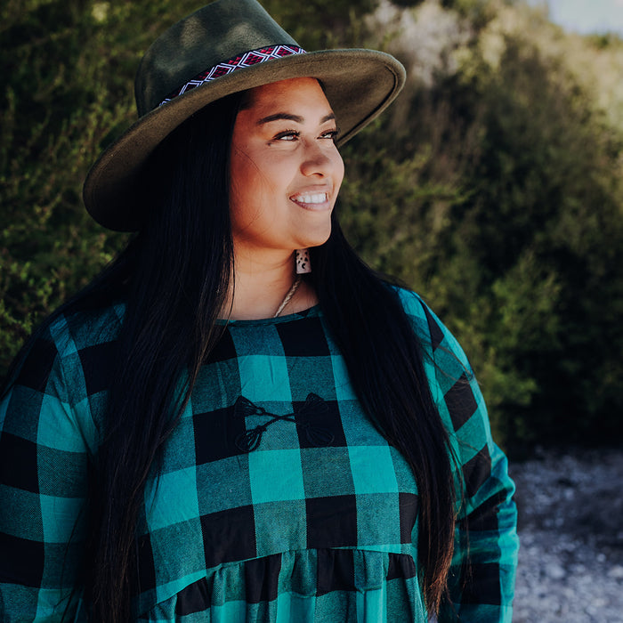 Tartan Pocket Dress - Green & Black