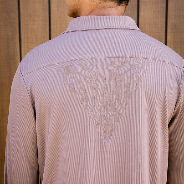 Pūngao Embroidered Long Sleeve Mens Shirt