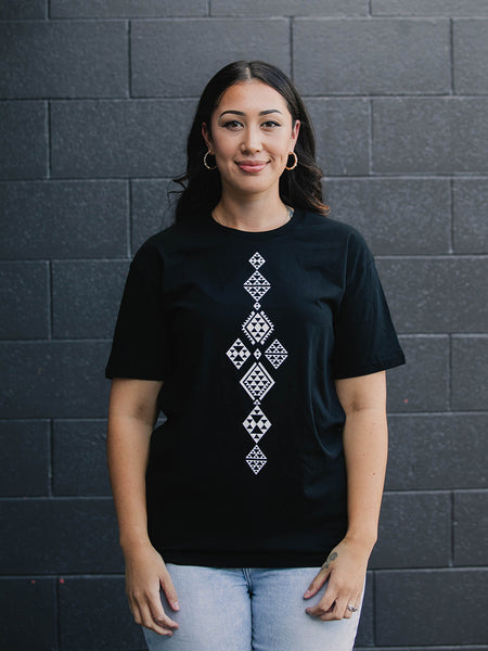 Maori Inspired Tee with Maori Print by Aotearoa Fashion Designer Adrienne Whitewood