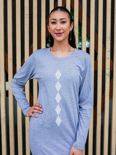 Whakarare Long Sleeve Dress - Grey