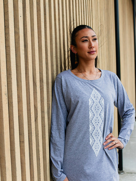 Waharua Kopito Long Sleeve Dress - Grey