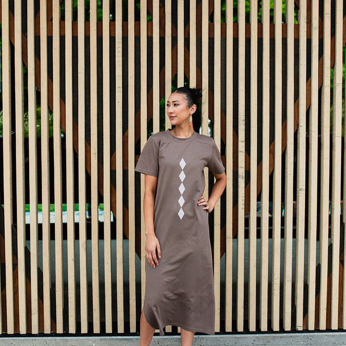 Whakarare Long Tee Dress - Musk / S