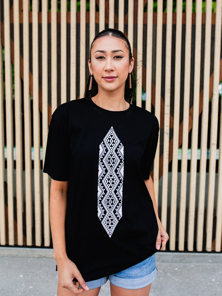 Waharua Kopito Print Tee - Black