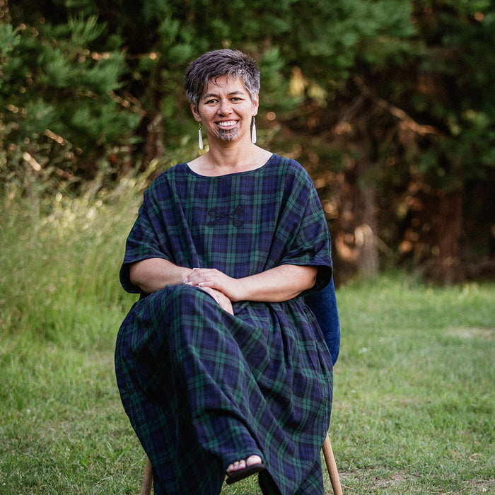 Tartan Short Sleeve Dress - Green