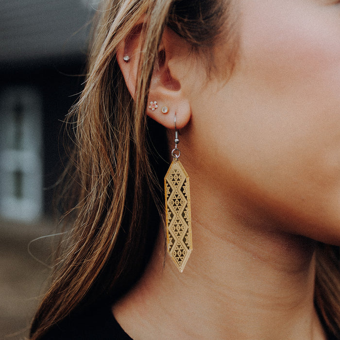 Gold Resin Waharua Kōpito Earrings