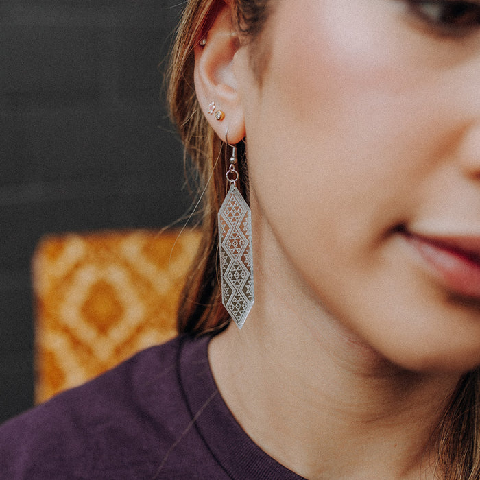 Silver Resin Waharua Kōpito Earrings