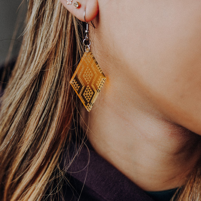 Gold Resin Taimana Earrings