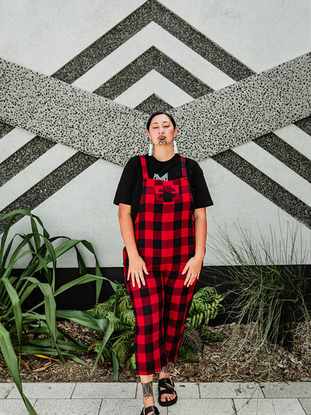 Tartan Overalls - Red & Black