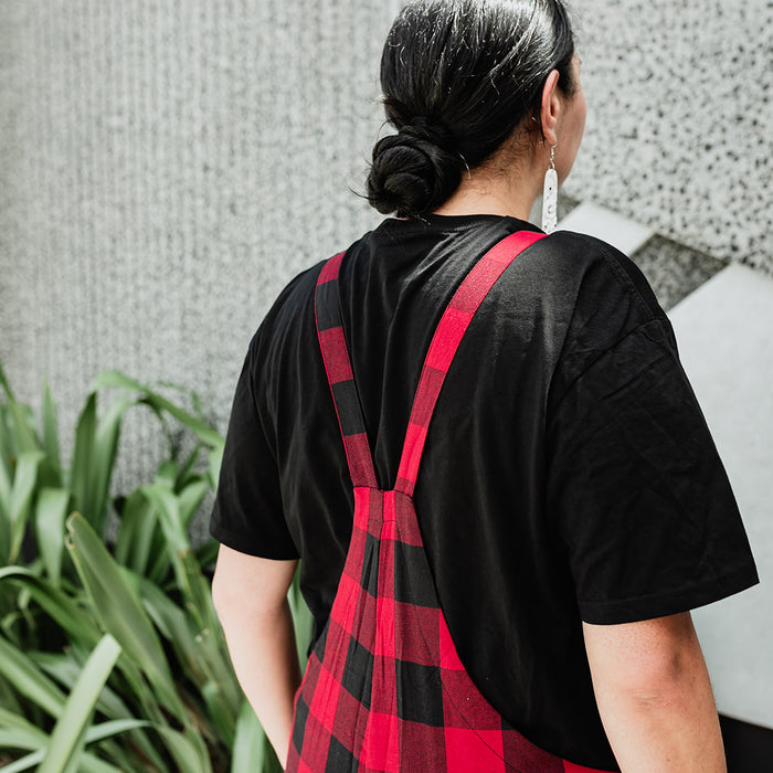 Tartan Overalls - Red & Black