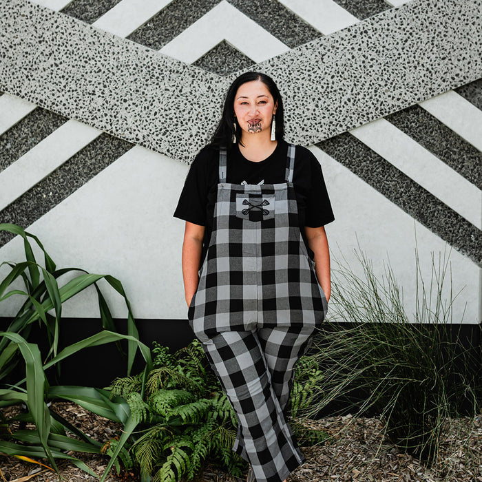 Tartan Overalls - Grey & Black