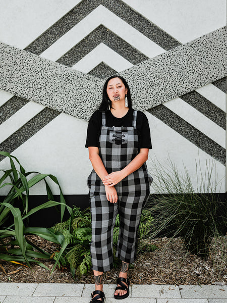 Tartan Overalls - Grey & Black