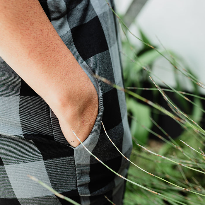 Tartan Overalls - Grey & Black