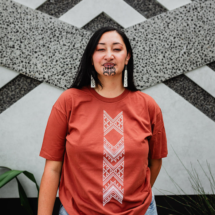 Taniko Hou Print Tee - Clay