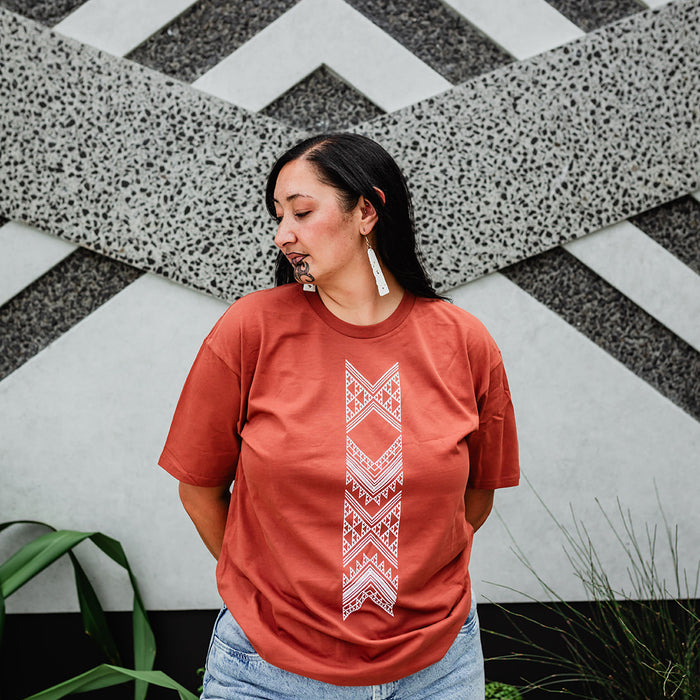 Taniko Hou Print Tee - Clay