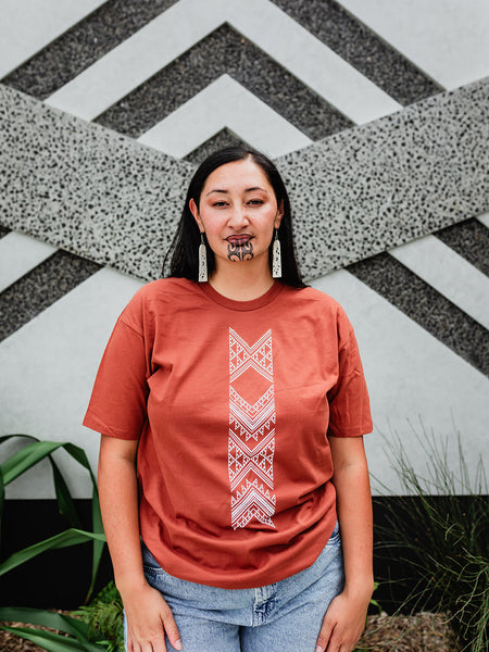 Taniko Hou Print Tee - Clay