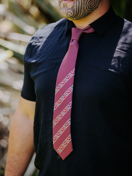 Red Kowhaiwhai Necktie