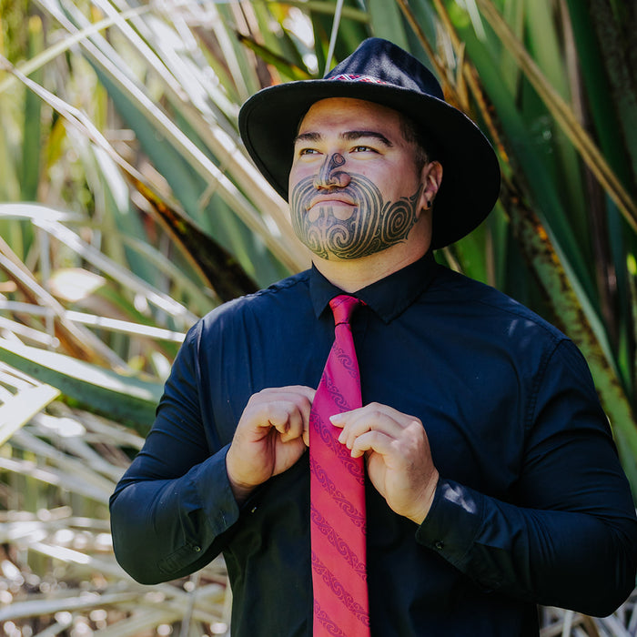 Maroon Kowhaiwahi Necktie