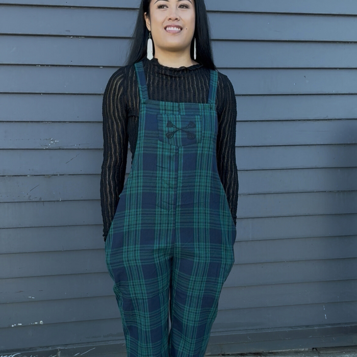 Tartan Overalls - Green & Blue