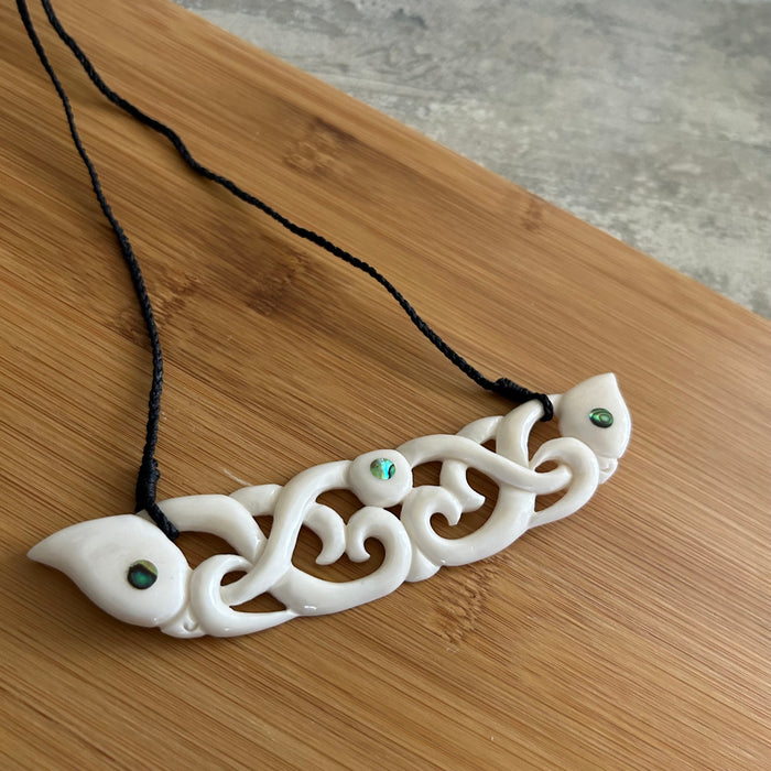 Bone Double Manaia Pendant