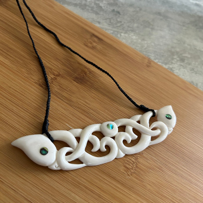 Bone Double Manaia Pendant