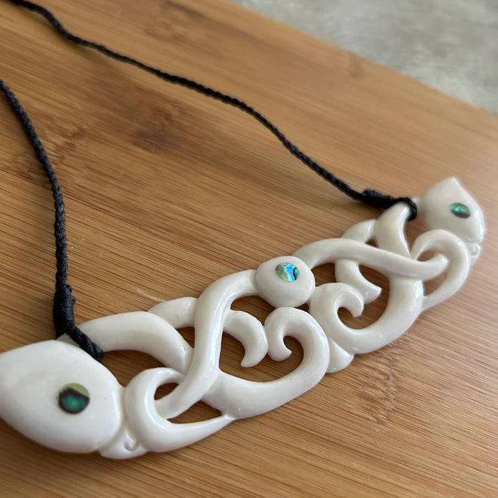 Bone Double Manaia Pendant