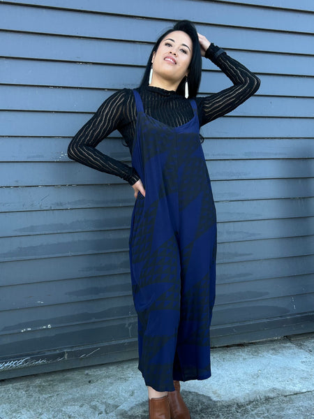 Niho Taniwha Jumpsuit - Navy