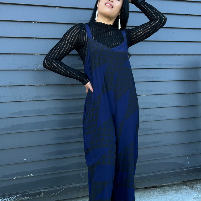 Niho Taniwha Jumpsuit - Navy