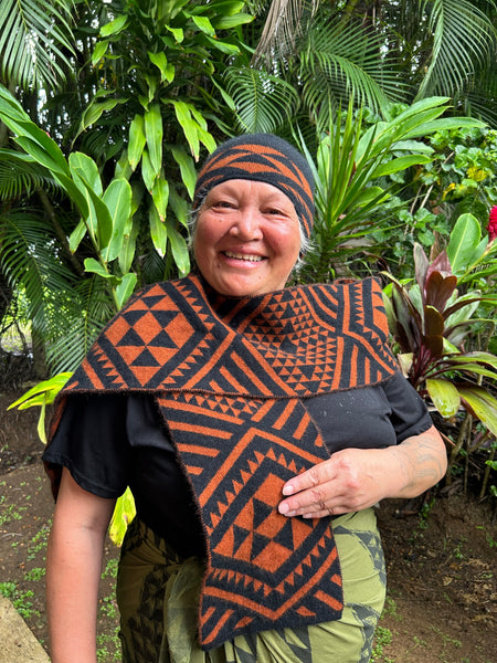 Merino and Maori Inspired kakahu by Maori Fashion Designer Adrienne Whitewood