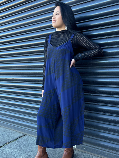 Niho Taniwha Jumpsuit - Navy