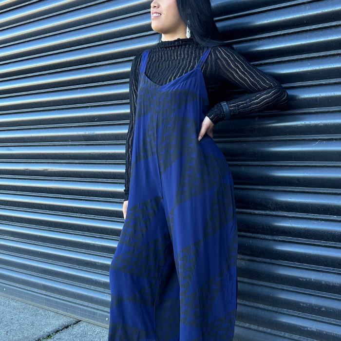 Niho Taniwha Jumpsuit - Navy
