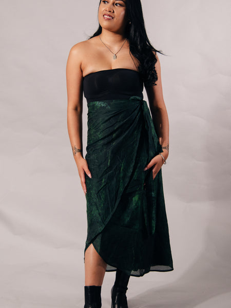 Pounamu Silk Wrap Skirt