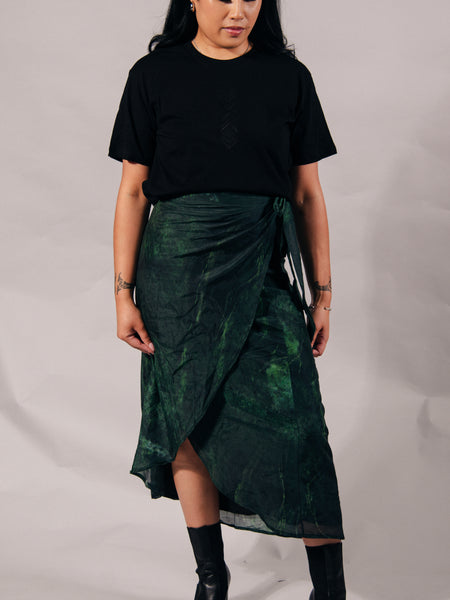 Pounamu Silk Wrap Skirt