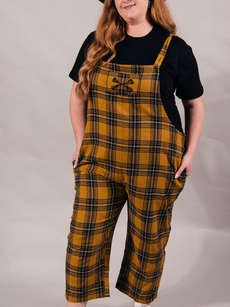 Tartan Overalls - Mustard